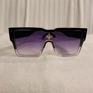 Lux Gradient Gray Shield Sunglasses - Designer Style